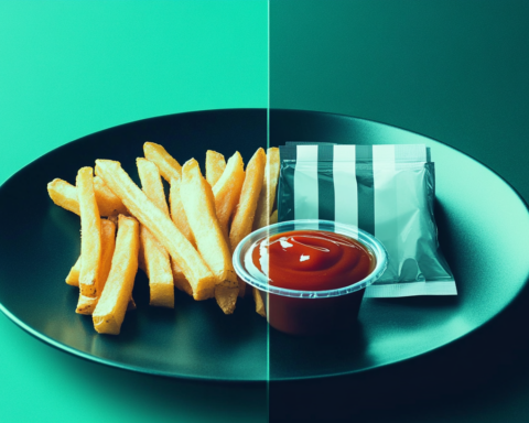 Plastikfreie Ketchup und Mayo Verpackung